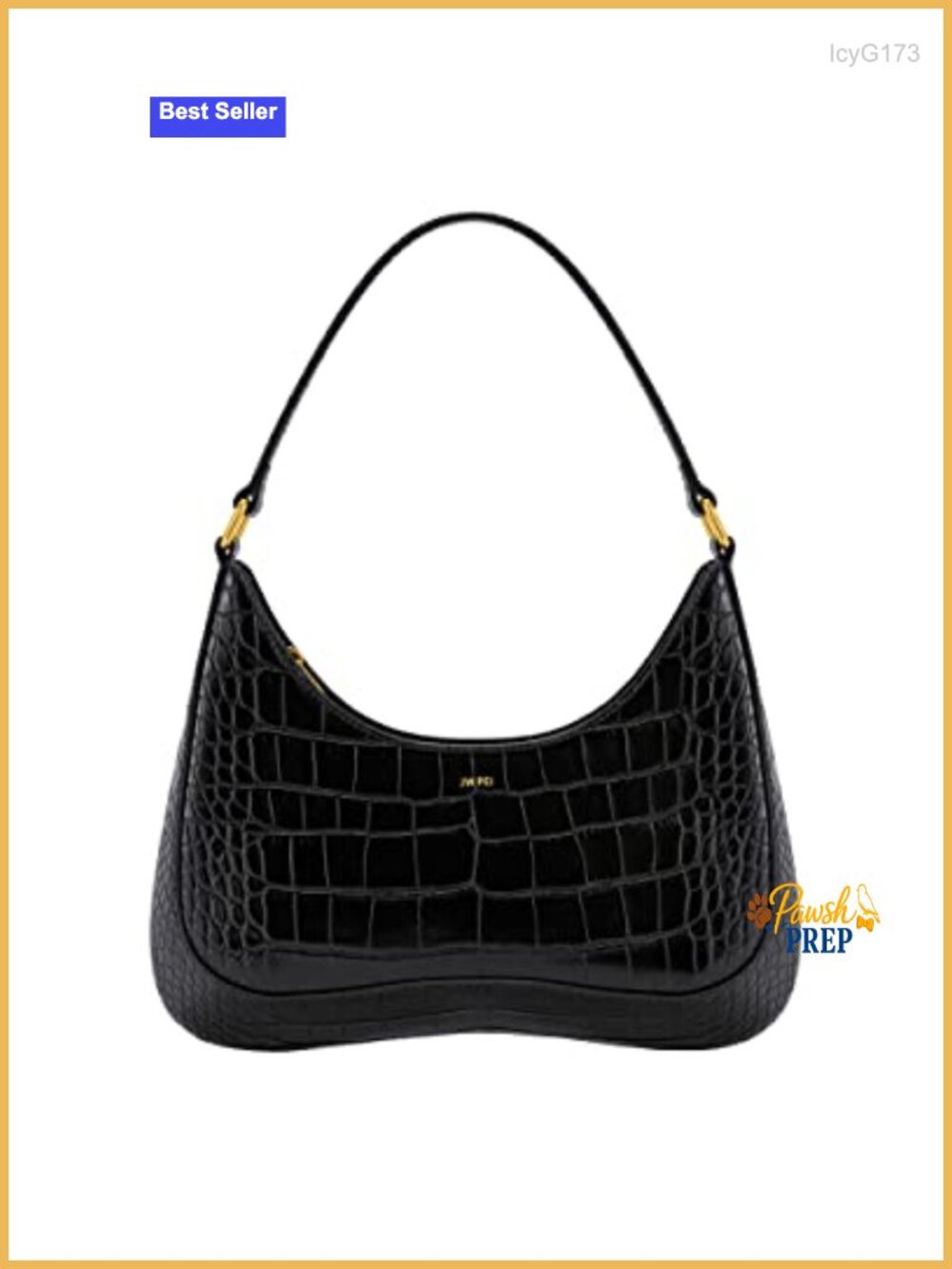 Vegan Leather Hobo Shoulder Bag Zip Closure Crescent Shape Handbag
